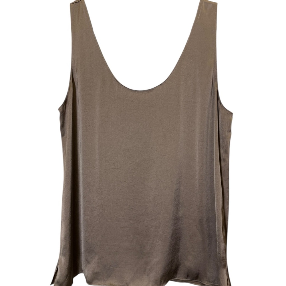 R Label Women’s Satin Shell Lagenlook Workwear Office Layering Tank in Latte L